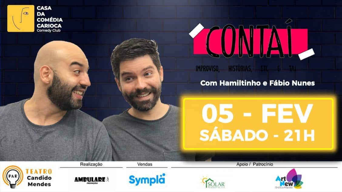 CASA DA COMÉDIA CARIOCA - CONTAÍ Improviso, histórias, etc e tal com Hamiltinho e Fabio Nunes