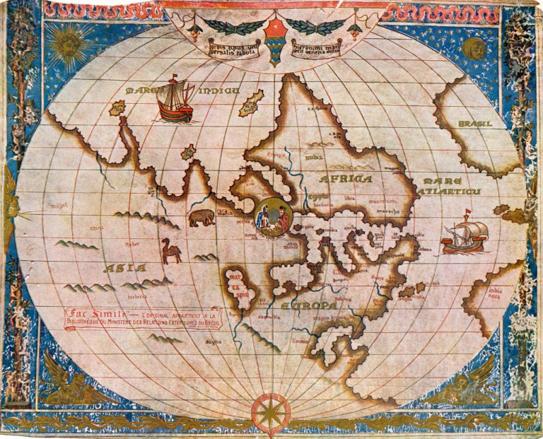 EXP-Brasilnocentrodomapa-Primeiro-mapa-em-que-aparece-o-nome-do-Brasil-Jeronimo-Marini-1511-–-Mapoteca-do-Ministerio-das-Relacoes-Exteriores-768x621