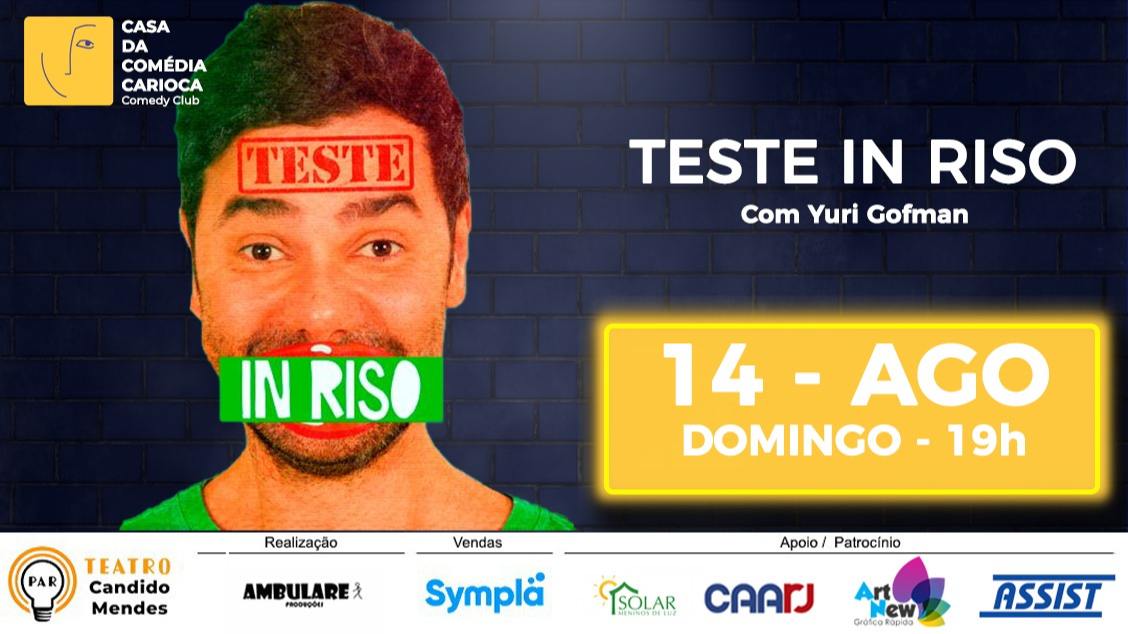 CASA DA COMÉDIA CARIOCA - TEST IN RISO: com Yuri Gofman
