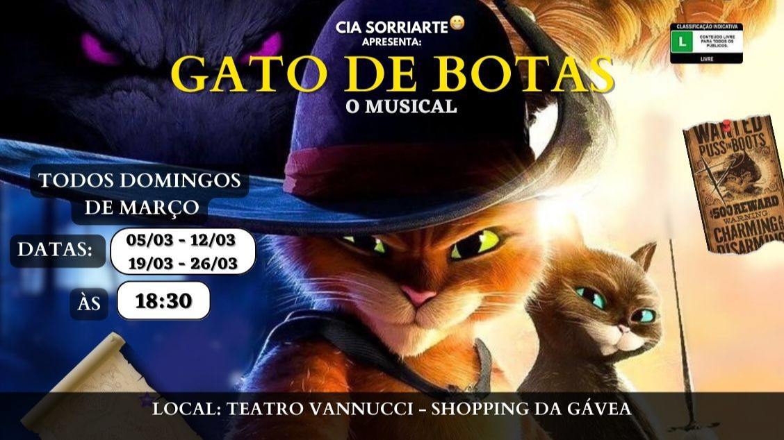GATO DE BOTAS - O MUSICAL no TEATRO VANNUCCI