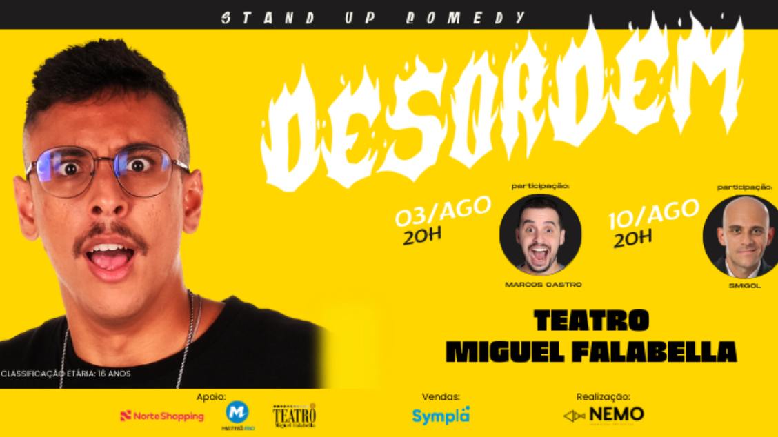 DESORDEM: Stand Up com Matheus MAD NO TEATRO MIGUEL FALABELLA