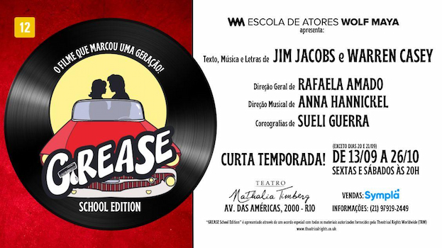 GREASE - O MUSICAL! no Teatro Nathalia Timberg