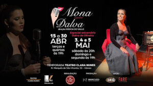 MONA CANTA DALVA no Teatro Clara Nunes Acompanha dos músicos Daniel Sant’ana (violão), Ricardo Nascimento (trompete) e Rui Lessa (bateria), Mona Vilardo apresenta 18 músicas que foram sucesso na voz de Dalva de Oliveira como: Bandeira Branca, Ave Maria no morro e Errei sim. Além das histórias de vida dessa grande intérprete da música brasileira. Otimizações a Considerar: Certifique-se de incluir todas as informações relevantes, como data, horário, localização e preço do ingresso, para facilitar a compreensão do público. Utilize negrito para destacar informações importantes, como a data, horário e preço do ingresso. Considere adicionar um apelo à ação claro para encorajar os leitores a entrar em contato para mais informações ou comprar ingressos. Mantenha a descrição do evento concisa, envolvente e informativa para atrair o interesse do público-alvo. Verifique a ortografia, gramática e formatação para garantir um texto profissional e sem erros. Se necessário, inclua detalhes adicionais relevantes, como a presença de artistas especiais, atrações ou atividades específicas relacionadas ao evento. Evento escrito em Portugues do brasil e traduz para inglês com um separador a baixo