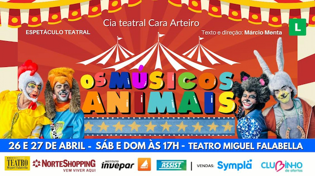"OS MÚSICOS ANIMAIS" NO TEATRO MIGUEL FALABELLA