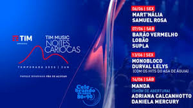 TIM Music Noites Cariocas Sexta-feira 6 de junho de 2025