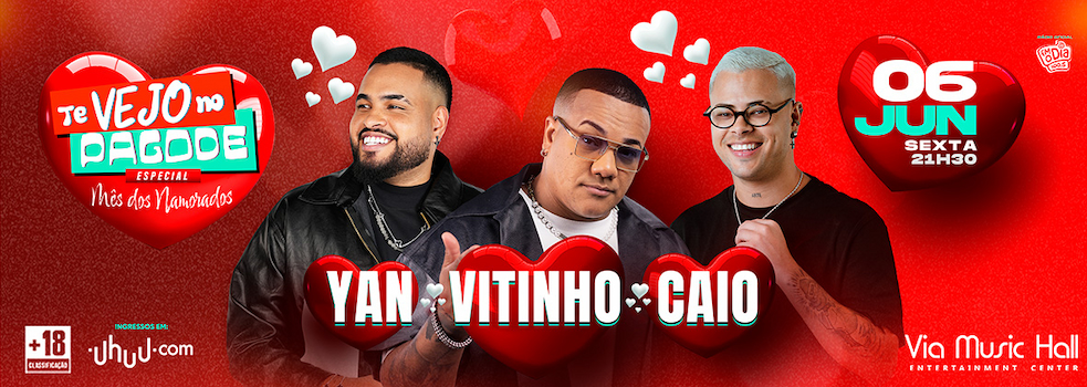 Vitinho, Yan e Caio no VIA MUSIC HALL