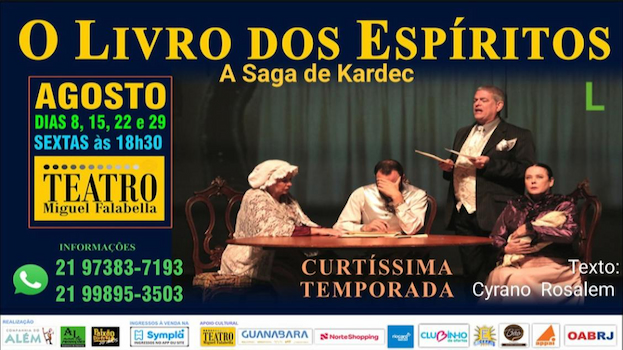 "A Saga de Kardec" no TEATRO MIGUEL FALABELLA