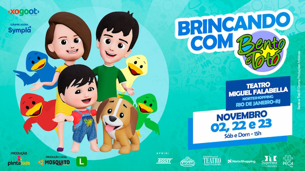 "BRINCANDO COM BENTO E TOTÓ" NO TEATRO MIGUEL FALABELLA