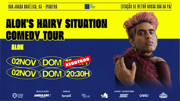 ALOK'S HAIRY SITUATION COMEDY TOUR NO TEATRO CÂNDIDO MENDES