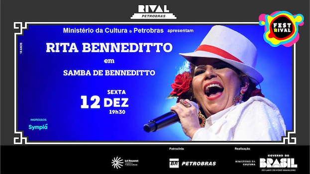 RITA BENNEDITTO NO “SAMBA DE BENNEDITTO” NO TEATRO RIVAL PETROBRAS