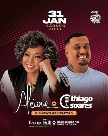 Alcione e Thiago Soares no ESPAÇO HALL