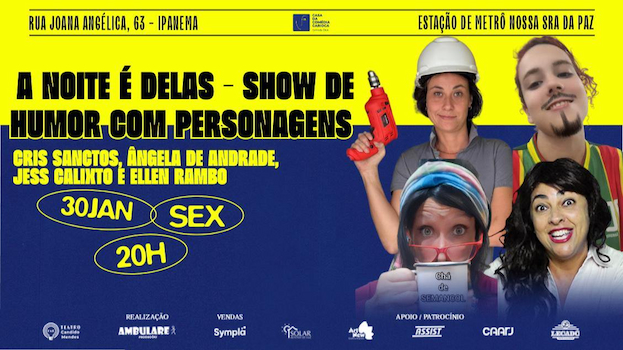 Noite de humor com personagens