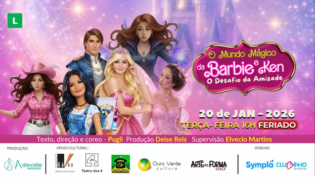 O MUNDO MÁGICO DA BARBIE E KEN NO TEATRO DOS 4