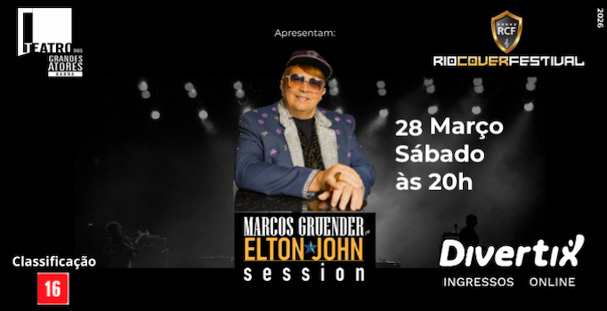 Venha reviver os grandes hits de Sir Elton John em um show imperdível! Tributo a Elton John, interpretado por Marcos Gruender, faz parte do projeto Projeto Rio Cover Festival.