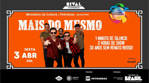 30 ANOS SEM RENATO RUSSO” NO TEATRO RIVAL PETROBRAS
