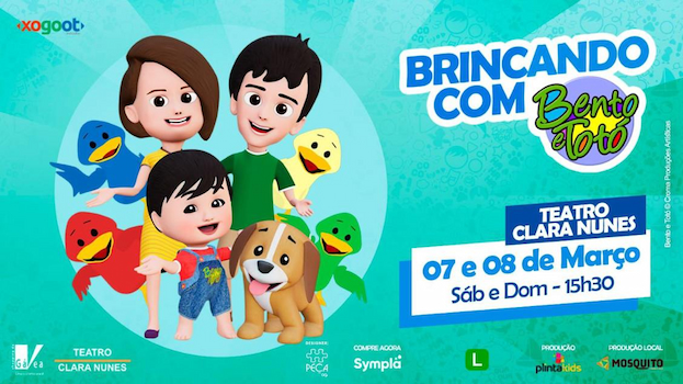Brincando com Bento e Totó no Teatro Clara Nunes