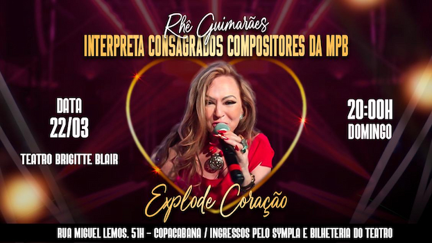 Rhê Guimarães no Teatro Brigitte Blair