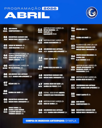 Beco do Rato - Agenda Abril 2026