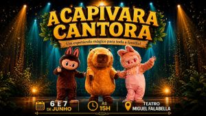 CAPIVARA CANTORA NO TEATRO MIGUEL FALABELLA