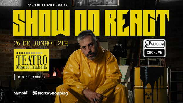 Murilo Moraes leva o “Show do React” ao Teatro Miguel Falabella em noite de humor e interação no Rio