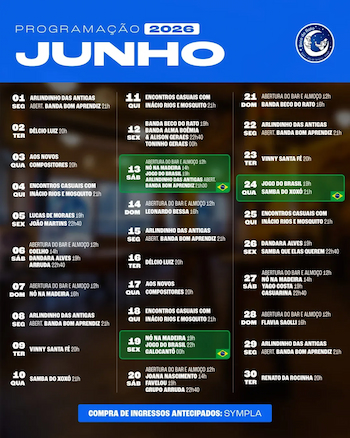 Beco do Rato - Agenda Junho 2026