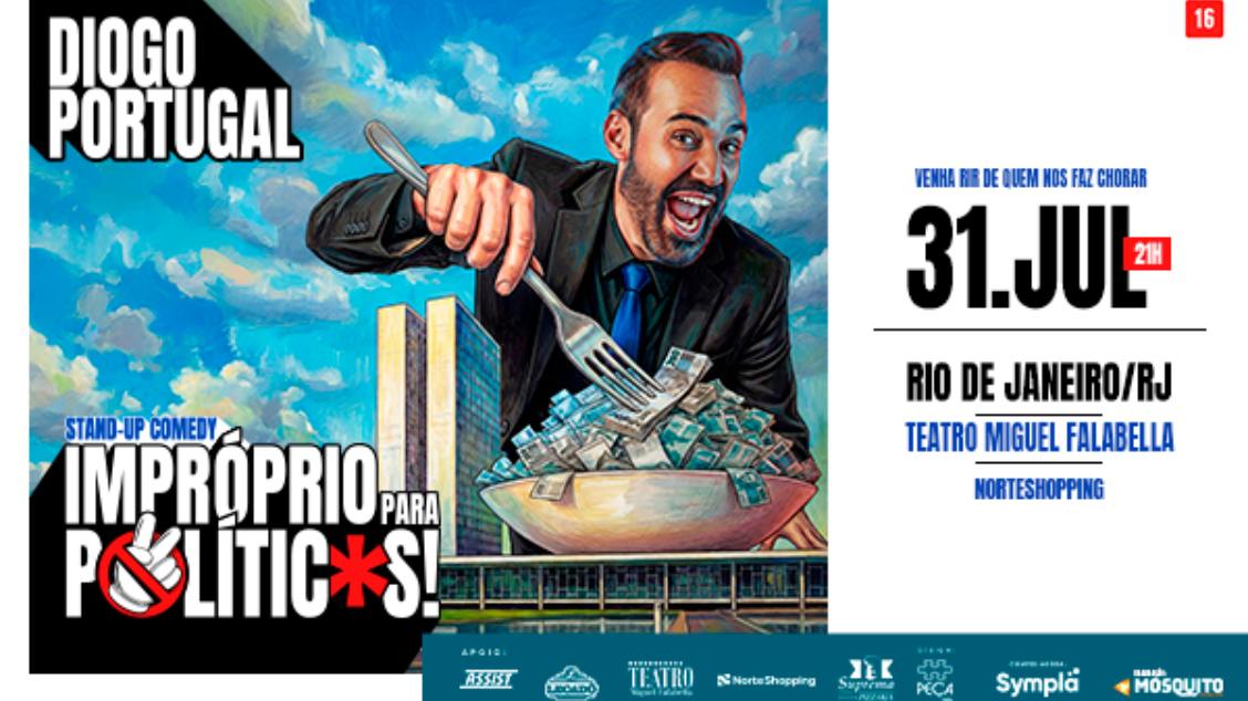 Diogo Portugal apresenta Impróprio para Políticos no Rio de Janeiro